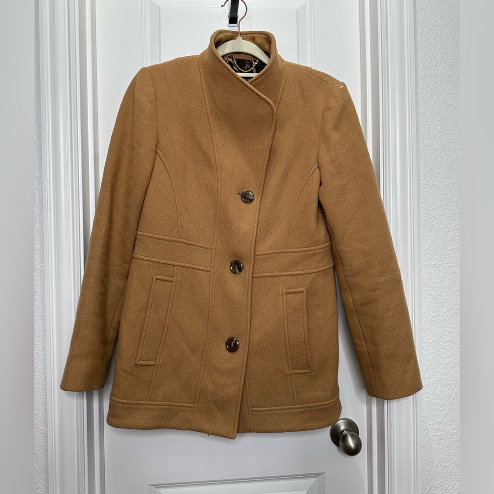 Ellen Tracy ~ Camel Wool Blend Coat size 4 a Tan Carmel color